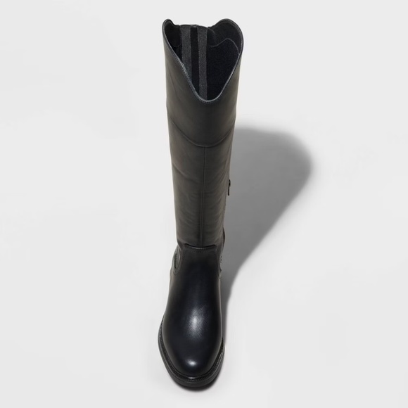 Women's Sienna Tall Riding Boots Black Knee High Boots - A New Day™ - Picture 2 of 8